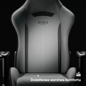Fotel gamingowy materiałowy szary: Diablo X-Starter