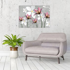 Obraz kwiatowej abstrakcji (70x50 cm)
