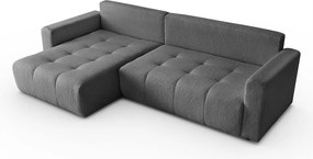 Narożnik w kształcie L VIENNA, tkanina Lambi, Grafitowy, Lewy