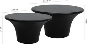 Zestaw 2 okrągłych stolików kawowych Podium