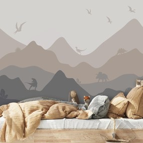 Fototapeta - Dinozaury - w odcieniach (196x136 cm)