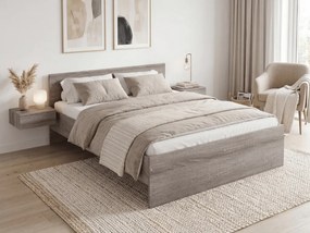 Łóżko ELISA 180 x 200 cm, dąb truflowy Stelaż: Bez stelaża, Materac: Materac Deluxe 10 cm