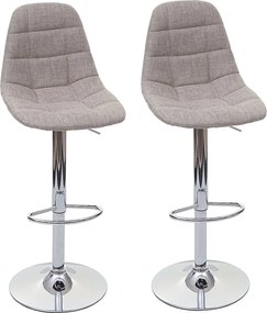 Stołek barowy MCW-A67 (zestaw 2 szt.), kremowo-szary, tekstylny