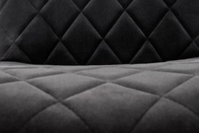 Czarne welurowe krzesło z oparciem na czarnych nogach K525