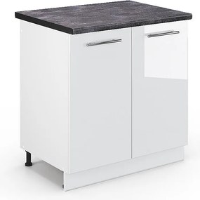 Szafka pod zlew biały wysoki połysk 80x60x82 fame-line