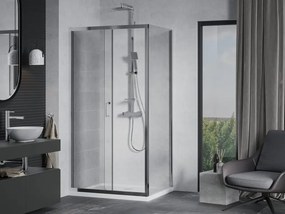 Mexen Apia kabina prysznicowa rozsuwana 90 x 70 cm, transparent, chrom + brodzik Flat - 840-090-070-01-00-4010