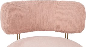 Designerski fotel wypoczynkowy z pluszu Teddy Low różowy