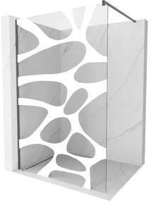 Mexen Kioto ścianka prysznicowa Walk-in 130 x 200 cm, biały wzór 8 mm, gun gray szczotkowany - 800-130-101-66-97