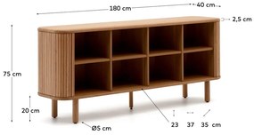 Komoda w dekorze jesionu z drzwiami przesuwnymi w naturalnym kolorze 180x75,5x40 cm Mailen – Kave Home