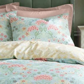 Żółto-zielona bawełniana pościel dwuosobowa 230x220 cm Art Deco Hydrangea – RHS
