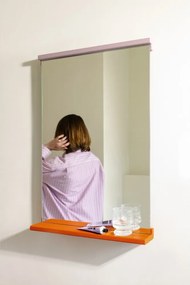 Lustro z półką z drewnianą ramą ścienne 50x75 cm Lun – noo.ma