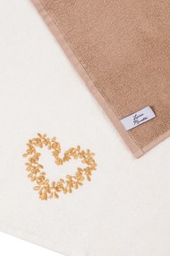 Ręczniki kuchenne HEART, 2 szt Kremowy / Mustard Zestaw (2szt., 40x60 cm)