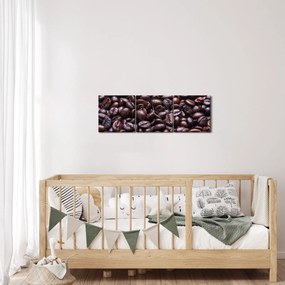Obraz ziaren kawy (z zegarem) (90x30 cm)