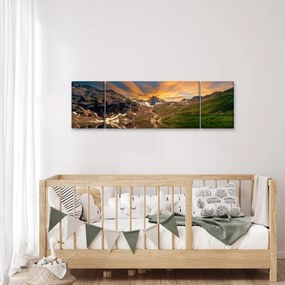 Obraz - Odbicie w górskim jeziorze (170x50 cm)