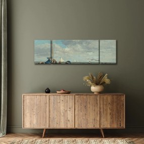 Obraz - Eugène Boudin, Beach  at Trouville, reprodukcje (170x50 cm)