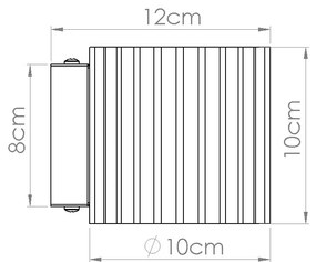 Kinkiet AURA ochra czerwona G9 ryflowany  SOLLUX  LIGHTING