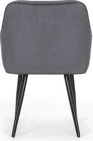 Zestaw 2 grafitowych krzeseł pikowanych C3-W67