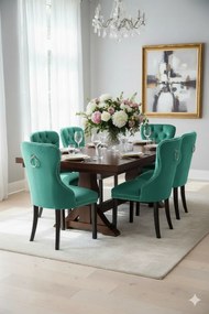 Zielone tapicerowane krzesło welurowe T3-T61