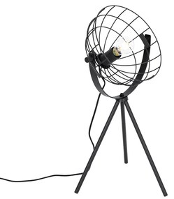 Industrialna lampa stołowa na trójnogu czarna regulowana - Hanze