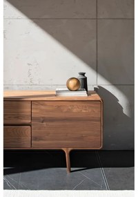 Brązowa szafka pod TV z litego drewna orzechowego 180x65x45 cm Fawn – Gazzda