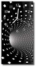 Zegar Szklany Pionowy Tunel 3d czarny