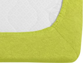 PrzytulneMieszkanie.pl Prześcieradło frotte PREMIUM limonkowe 140x200 cm