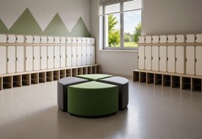 Szatnia do szkoły i przedszkola Blox Base 6-osobowa z drzwiczkami góra/dół, index SZT-6R-B-C-A