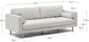 Szarobeżowa sofa z tkaniny szenilowej 222 cm Debra – Kave Home