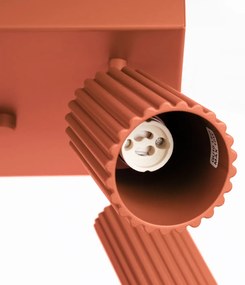 Plafon czteropunktowy KARBON 4 ochra czerwona kwadratowy SOLLUX  LIGHTING