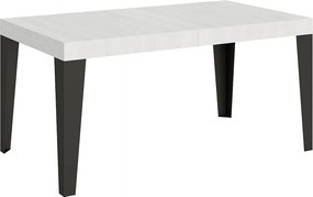 Stół rozkładany 160/244x80 cm Flame frassino biała nogi antracytowe