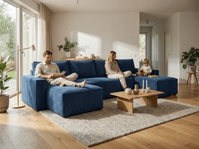 Narożnik w kształcie U SMART COSARO 295x140 cm, ciemnoniebieski