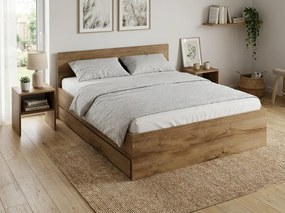 Łóżko ELISA 120 x 200 cm, dąb artisan Stelaż: Bez stelaża, Materac: Materac Deluxe 10 cm