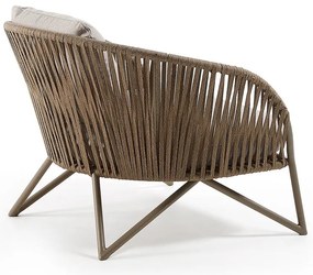 Jasnoszary/brązowy metalowy fotel ogrodowy Branzie – Kave Home