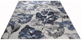 Dywan Tropical liście szaro-granatowe 120 cm x 160 cm