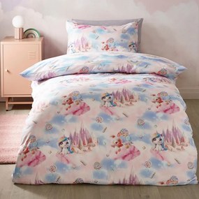 Niebiesko-różowa pościel dziecięca jednoosobowa 135x200 cm Candy Unicorn – Catherine Lansfield