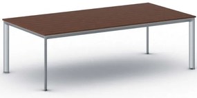Stół konferencyjny do biura PRIMO INVITATION, 240x120 cm, szaro-srebrna podstawa, czereśnia