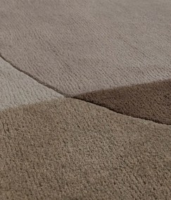 Dywan wełniany Dune ręcznie tkany Łagodne Formy Beżowo-Brązowy owalny 160x230 cm