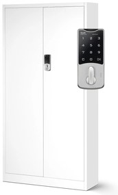 Biurowa szafa metalowa na akta DANIEL, 900 x 1850 x 400 mm, biała