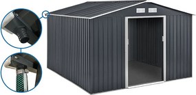 Metalowa szopa ogrodowa "Vegas" - 15 m² z rynną - Szara