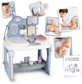 Smoby baby care centrum medyczne opieki dla lalek z elektronicznym tabletem + 24 akc.