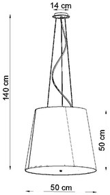 Czarna lampa wisząca ze szklanym kloszem ø 50 cm Tresco – Nice Lamps
