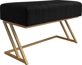 Ławka ZETA tkanina Welur loft ławka metal : Kolor Stelaża - Złoty, Kolor tkaniny - VELVET - MG19, Typ tkaniny - Velvet
