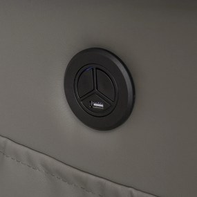 Fotel Masujący BONO Elektryczny Masujący z Podnóżkiem Szary Ekoskóra Nowoczesny