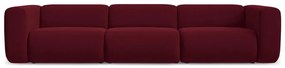Bordowa aksamitna sofa 319 cm Ekahi – Makamii