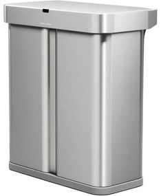 Simplehuman Bezdotykowy kosz z obsługą głosową do segregacji odpadów 58 l, stal nierdzewna