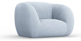 Jasnoniebieski fotel z materiału bouclé Essen – Cosmopolitan Design