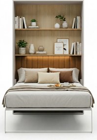 Łóżko chowane w ścianie do pokoju nastolatka kaszmir + żółty D9-G58