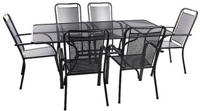 Metalowy zestaw ogrodowy SAVANA I. 1 + 6 Stół prostokątny 160x95 cm (CT0311)