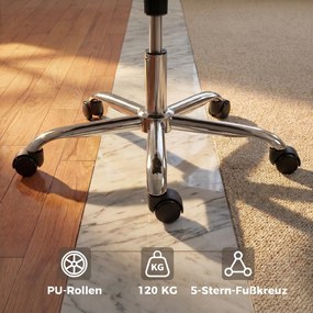 HOMCOM Krzesło do Home Office, regulowane wysokościowo, obrotowe 360° krzesło biurowe do pracy w domu, szare | Aosom PL