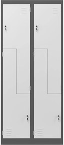 Szafa socjalna czterokomorowa Julia 80x45x185 cm antracyt/biały